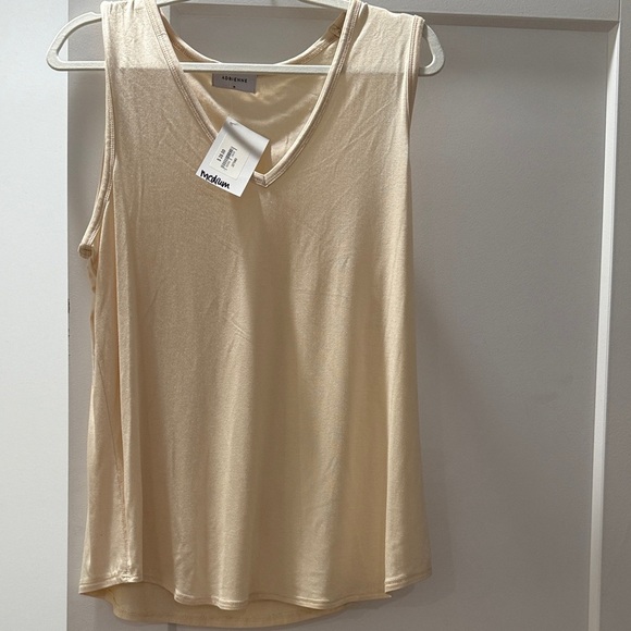 Adrienne Cream V-Neck Dressy Tank Top - Picture 1 of 4